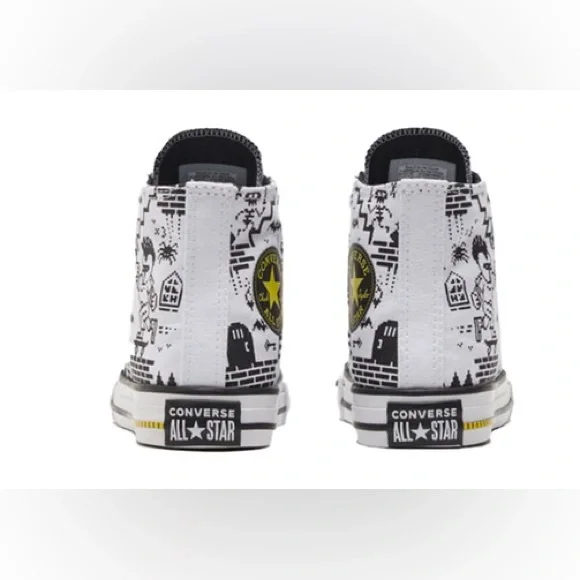 CONVERSE CHUCK TAYLOR All Star Gamer Black and White High-Top Sneakers (US 4) - Picture 3 of 9